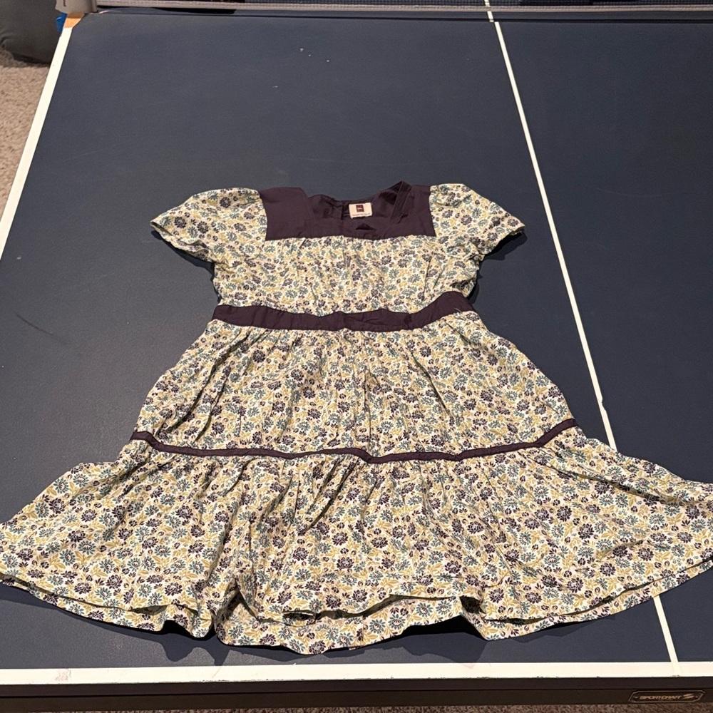 Tea Collection Floral Dress with Purple and Yellow